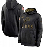 Men's Detroit Lions Nike Black 2020 Salute to Service Sideline Performance Pullover Hoodie,baseball caps,new era cap wholesale,wholesale hats